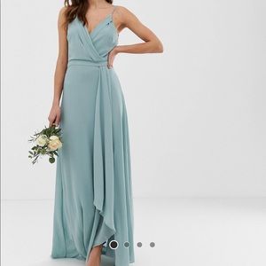 Sage wrap maxi dress 4